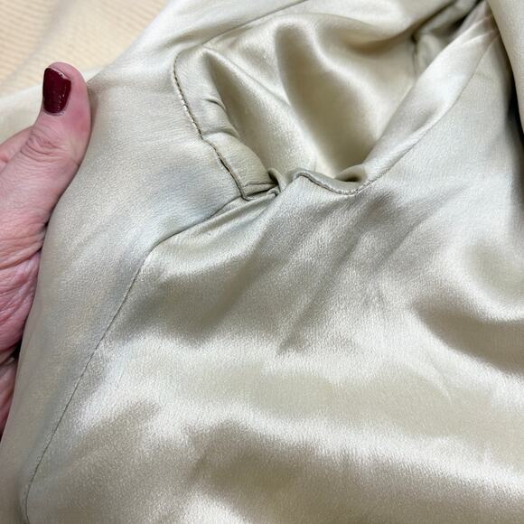 Vintage 60s Swing Coat Fur Collar Double Breasted Cream Union Tag Glam FLAWS - Picture 9 of 16